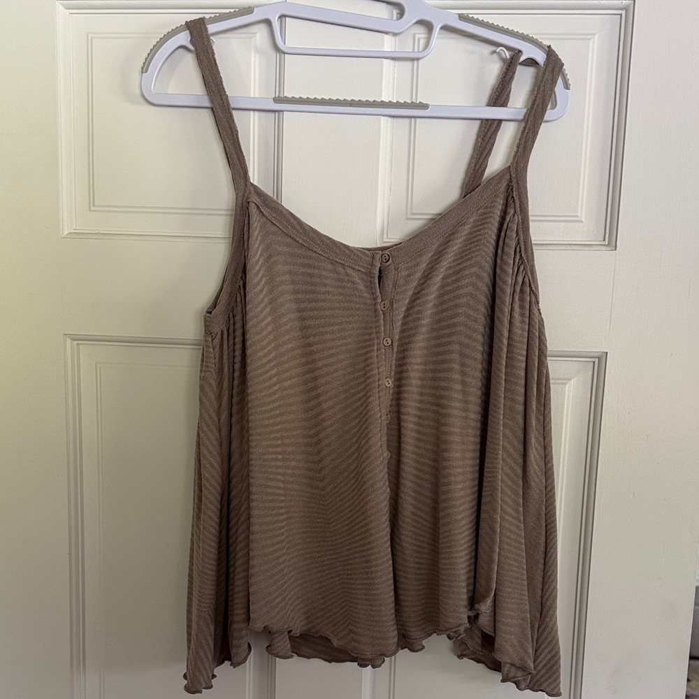 BUCKETLIST Tan Striped Camisole